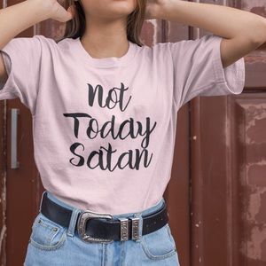 NEW Not Today Satan soft tee shirt graphic S-4X